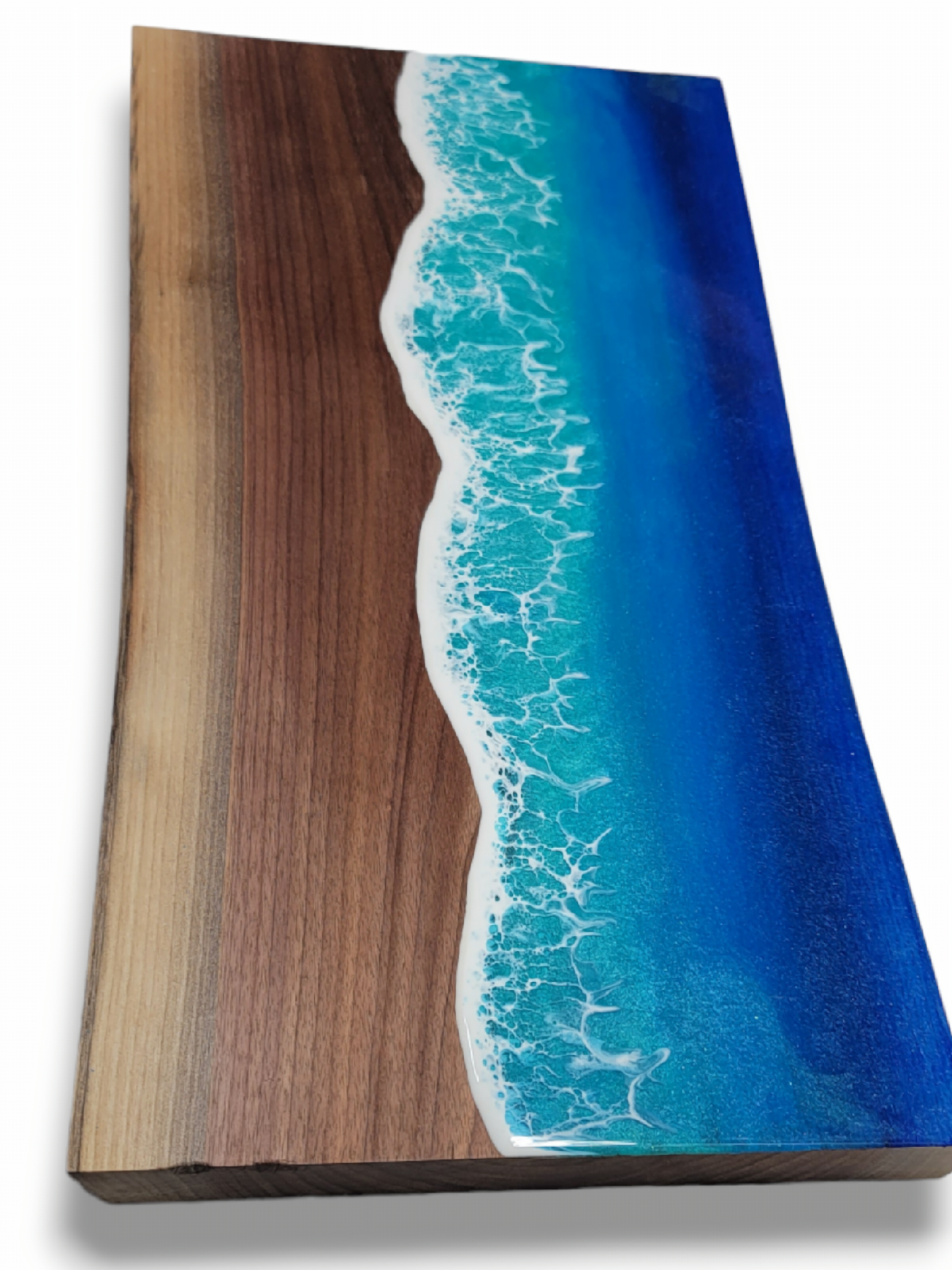 Handcrafted Ocean Resin Walnut Charcuterie Board