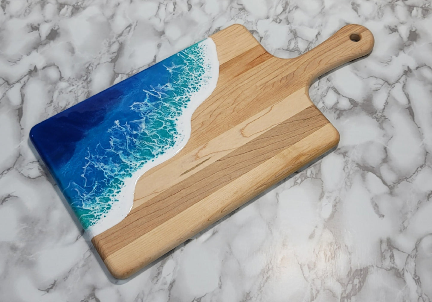 Canadian Maple Wood Paddle Board with Ocean Resin Design