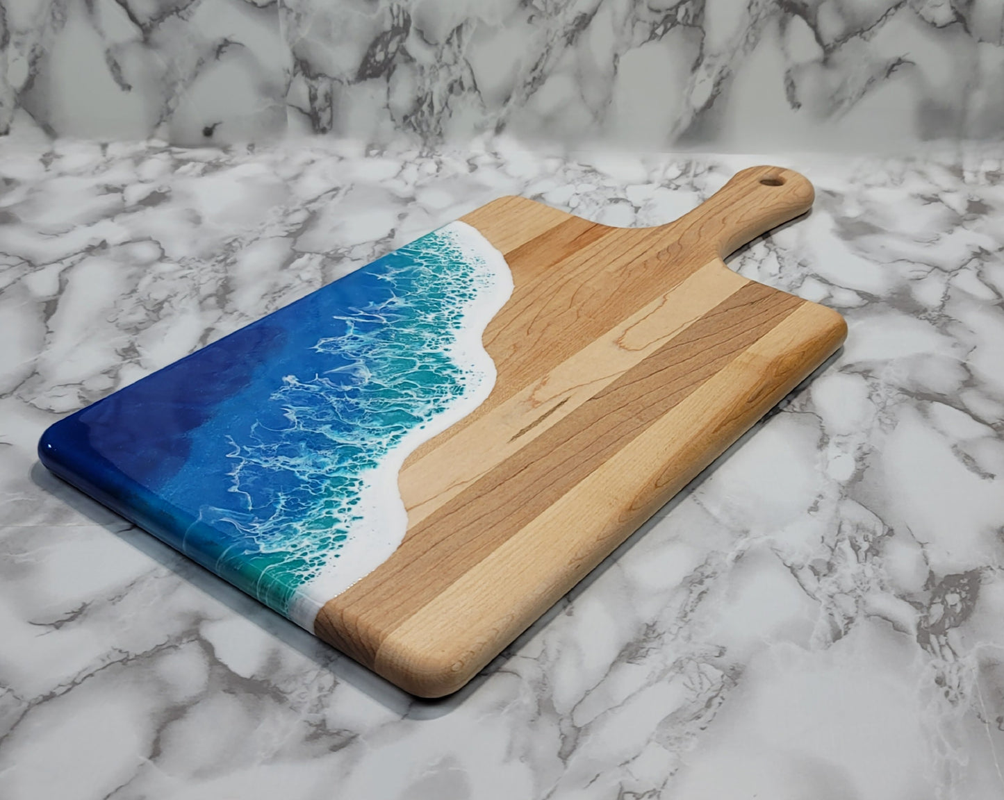 Canadian Maple Wood Paddle Board with Ocean Resin Design