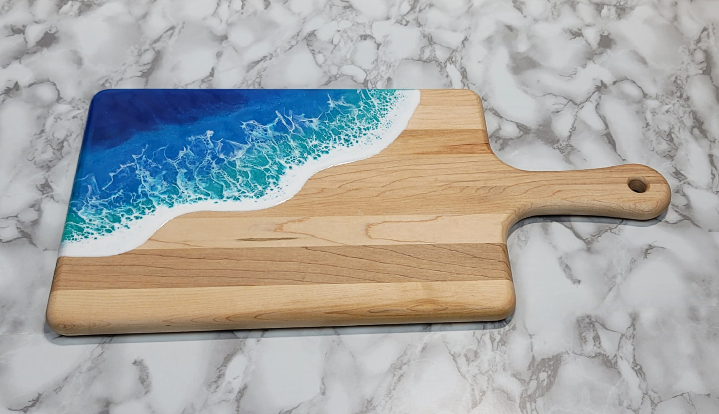 Canadian Maple Wood Paddle Board with Ocean Resin Design