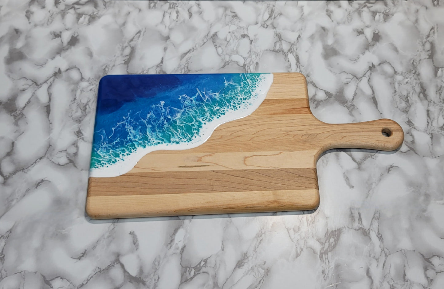 Canadian Maple Wood Paddle Board with Ocean Resin Design