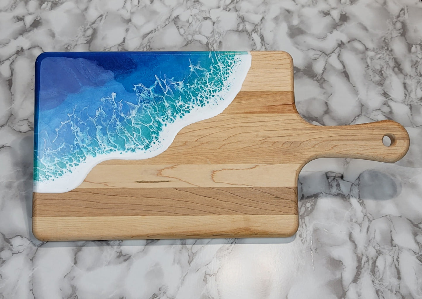 Canadian Maple Wood Paddle Board with Ocean Resin Design