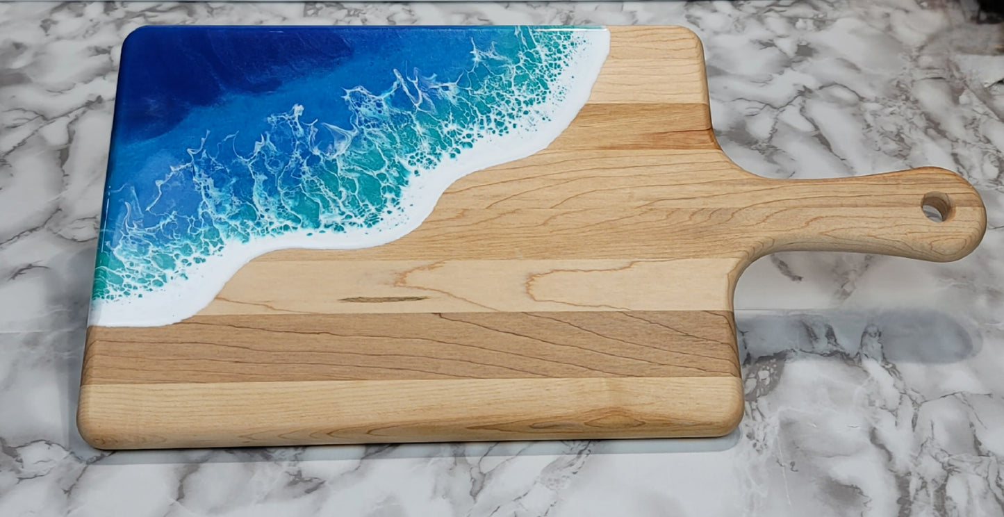 Canadian Maple Wood Paddle Board with Ocean Resin Design