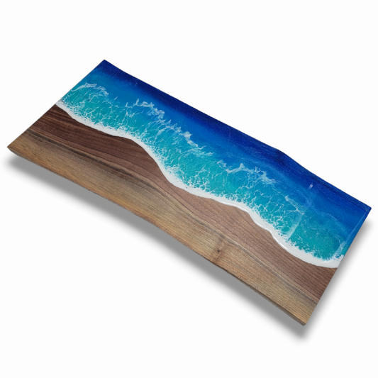 Handcrafted Ocean Resin Walnut Charcuterie Board