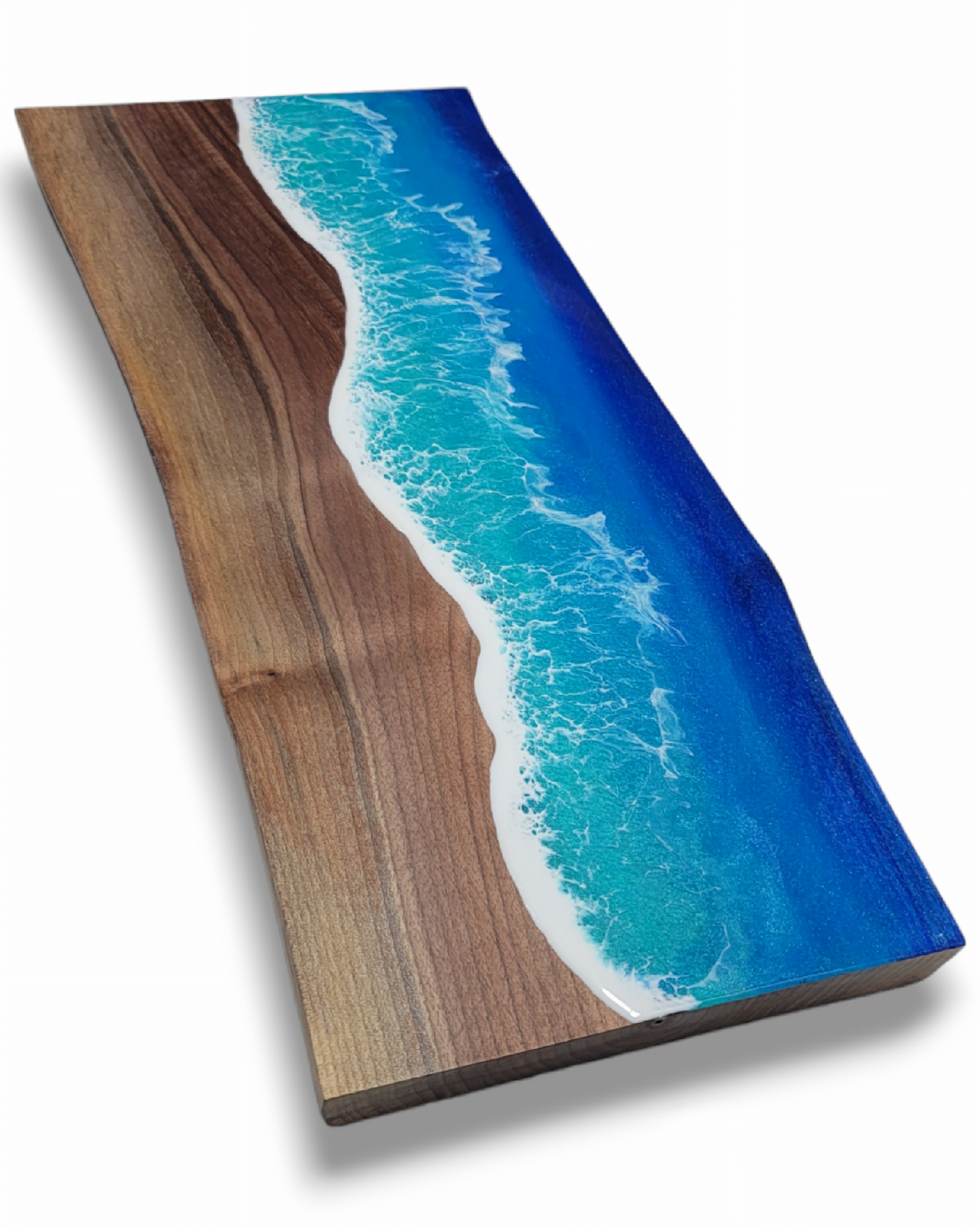 Handcrafted Ocean Resin Walnut Charcuterie Board