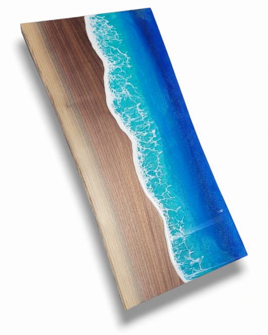 Handcrafted Ocean Resin Walnut Charcuterie Board